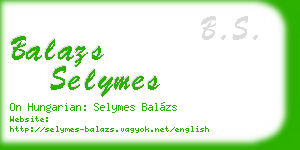 balazs selymes business card